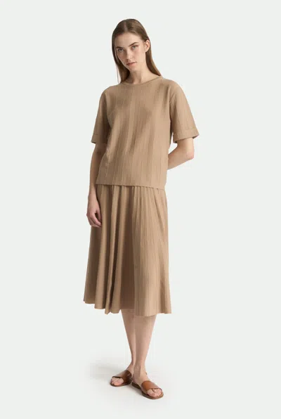 Malo Gonna In Cotone Makò Light In Brown