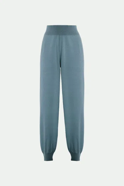 Malo Pantalone Jogger In Luxury Cashmere In Blue