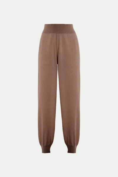 Malo Pantalone Jogger In Luxury Cashmere In Brown