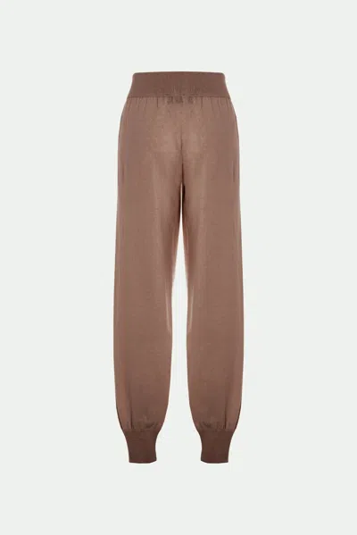 Malo Pantalone Jogger In Luxury Cashmere In Brown