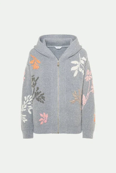 Malo Bomber Camelia In Luxury Cashmere In Gray