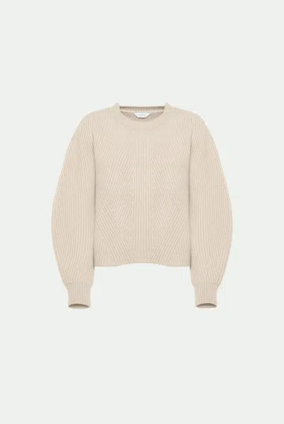 Malo Dafne Cashmere Rib Crewneck Sweater In Neutral