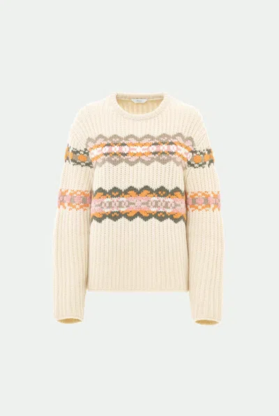 Malo Freya Fair Isle Cashmere Crewneck Sweater In Neutral