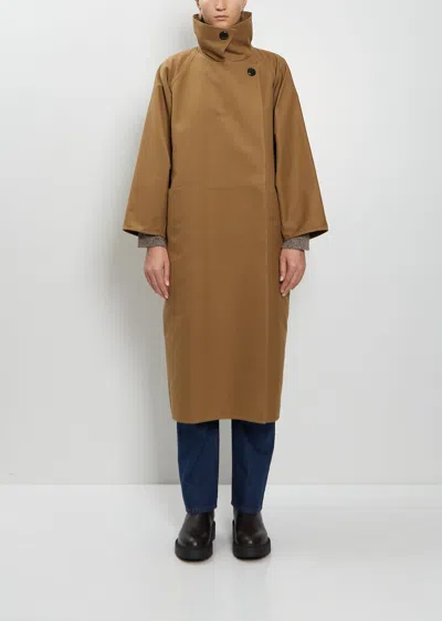 The Row Aurore Cotton Coat In Brown