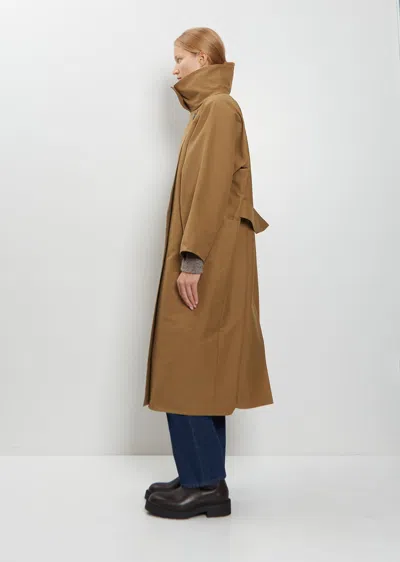 The Row Aurore Cotton Coat In Brown