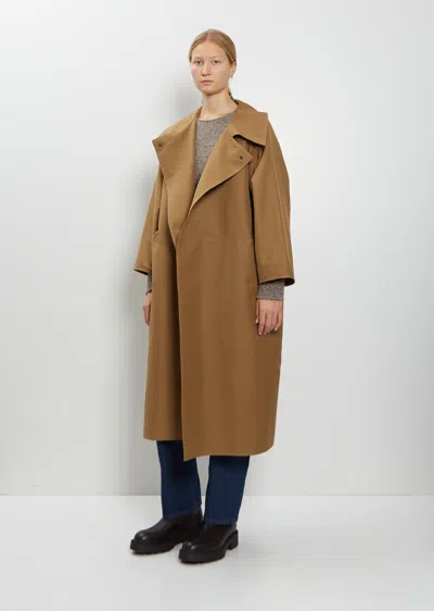 The Row Aurore Cotton Coat In Brown
