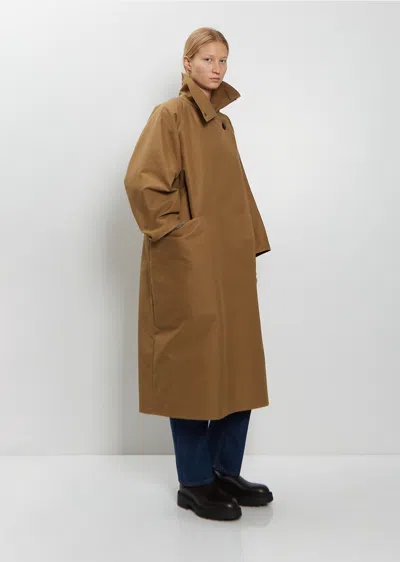 The Row Aurore Cotton Coat In Brown