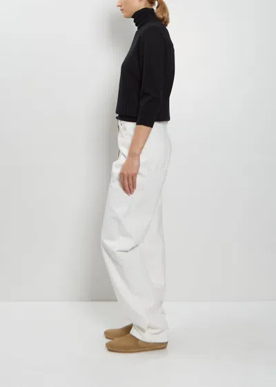 The Row Denim Burty Trousers With Pockets And Loops In Neutral