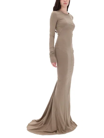 Rick Owens Drkshdw Long "edfu" Dress In Gray