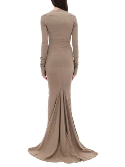 Rick Owens Drkshdw Long "edfu" Dress In Gray