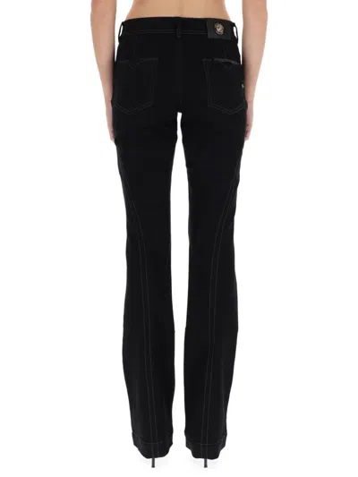 Versace Jeans Couture Tailored Trousers Featuring Contrast Stitching In Black