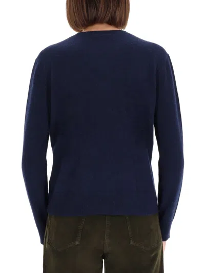 Aspesi Cashmere Crew-neck Sweater In Azul Oscuro
