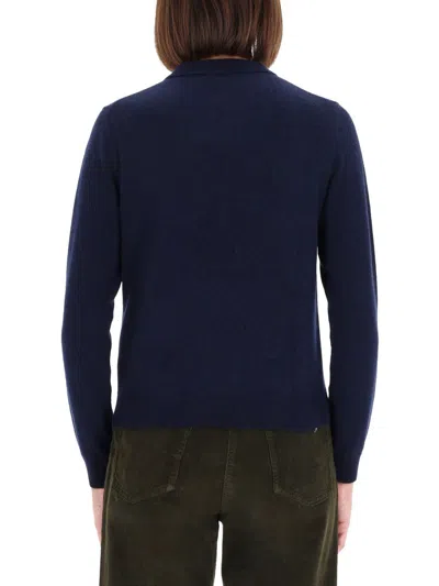 Aspesi Cashmere Polo Shirt In Blue