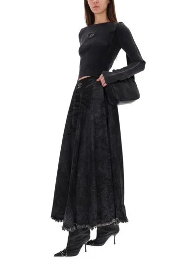 Diesel M-anchor-a Black T-shirt In Black