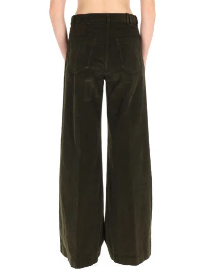 Aspesi Saint Laurent V-waist Jeans With A Wide-leg Cut In Brown
