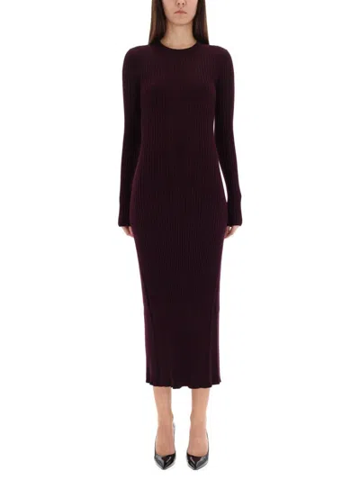 Helmut Lang Dress With Back Slit In Purple