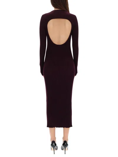 Helmut Lang Dress With Back Slit In Purple