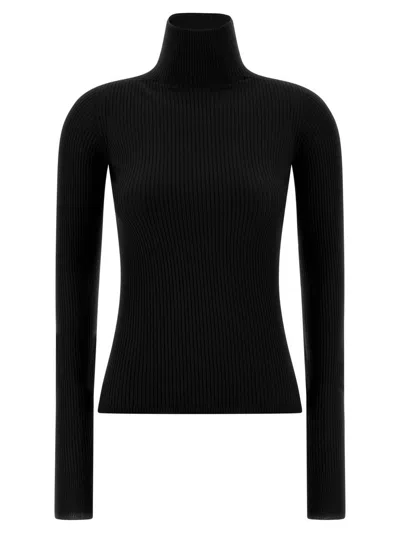 Sportmax Niagara High-neck Knitted Sweater In Black