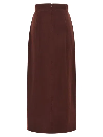 Max Mara Zattera Skirts Bordeaux In Brown