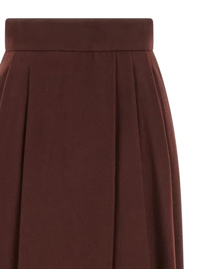 Max Mara Zattera Skirts Bordeaux In Brown