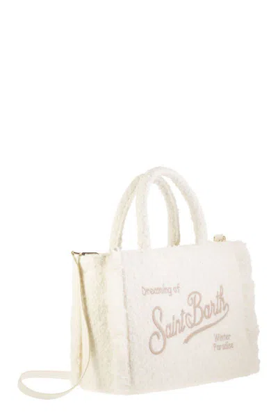 Mc2 Saint Barth Mini Vanity Logo-embroidered Tote Bag In White