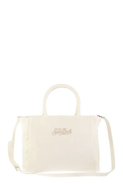 Mc2 Saint Barth Colette - Velvet Handbag With Logo In White