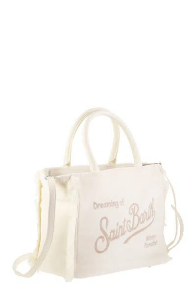 Mc2 Saint Barth Colette - Velvet Handbag With Logo In White