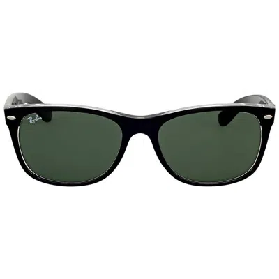 Ray Ban New Wayfarer Color Mix Green Classic G-15 Square Unisex Sunglasses Rb2132 6052 58 In Black