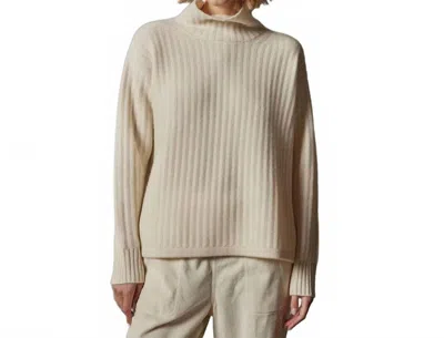 James Perse Ribbed Cashmere Funnel Neck Sweater In Ivory In Neutral