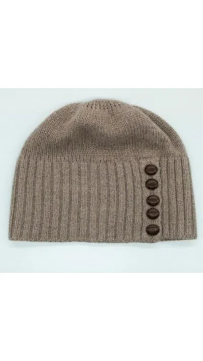 Portolano Minerva Button Beanie In Brown