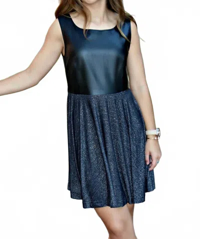 Minkpink Sparkly Dress In Black In Blue