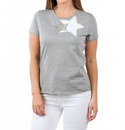 Suzy T Women's Bett Double Star Top In Light Grey In Gray