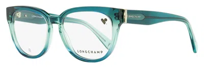Longchamp Women's Tea Cup Eyeglasses Lo2732 430 Petrol Gradient 52mm In Green