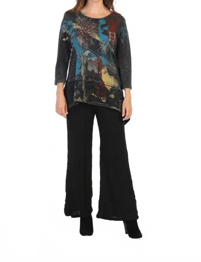 Jess & Jane Women's Asymmetric Top In Nova Miniral Wash In Multi