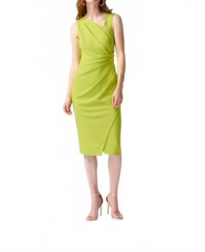 Joseph Ribkoff Asymmetrical Sleeveless Sheath Dress In Key Lime In Green