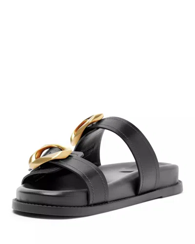Schutz Women's Sporty Leather Sandal In Black In Black