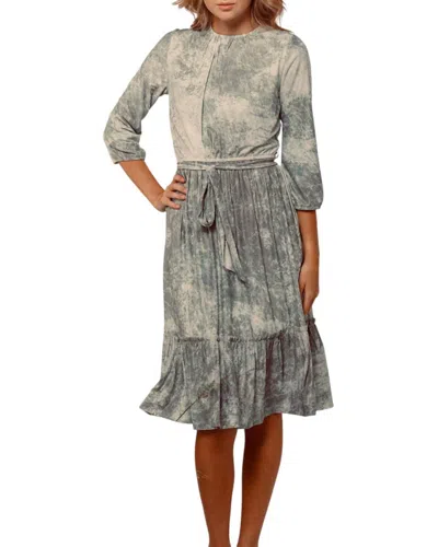 Lilac Mesh Midi Dress In Slate In Gray