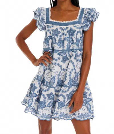 Allison New York Faye Flutter Sleeve Mini Dress In Coronet Blue