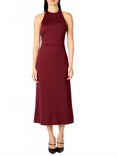 Nia Mirabel Halter Dress In Red