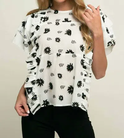 Eva Franco Zoe Top In Black Forest In White