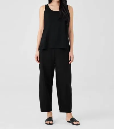 Eileen Fisher Stretch Jersey Knit Scoop Neck Tank In Black In Black