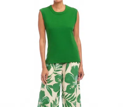 Karen Kane Ribbed Tank Top In Emerald In Green