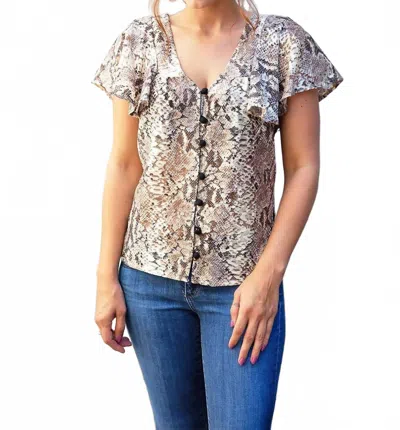 Eva Franco Printed Blouse In Snake Printed In Gray