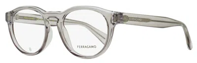 Ferragamo Unisex Keyhole Pantos Eyeglasses Sf2987e 020 Transparent Grey 50mm In Gray