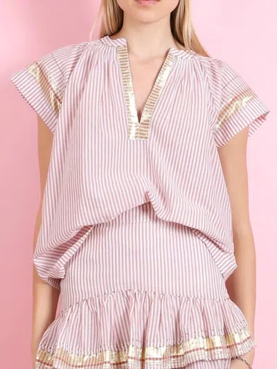 Ilio Nema Echo Wide Sleeve Top In Ithaki Stripe In Multi