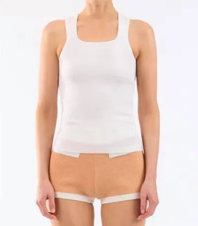 Le Superbe Snatched Square Tank In White In White