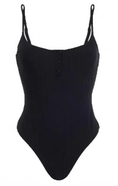Onia Women's Ribbed Jersey Bodysuit In Black In Blue