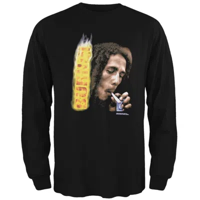Bob Marley Men's Burning Long Sleeve Shirt In Black In Black
