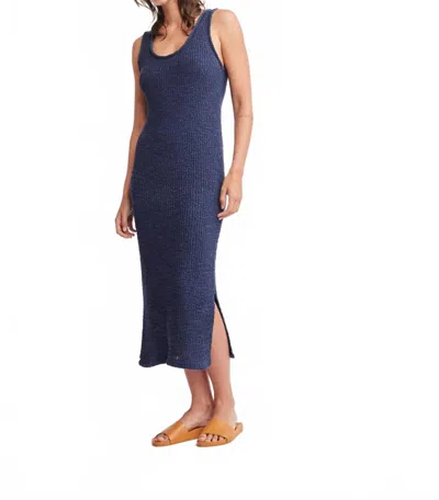 Self Contrast Marlo Sweater Dress In Navy In Blue