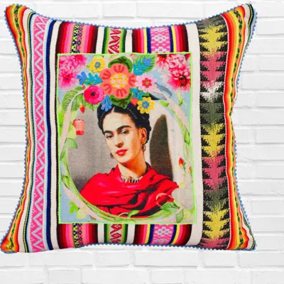 Diva Usa Frida Khaldo Cushions In Stripe In Multi